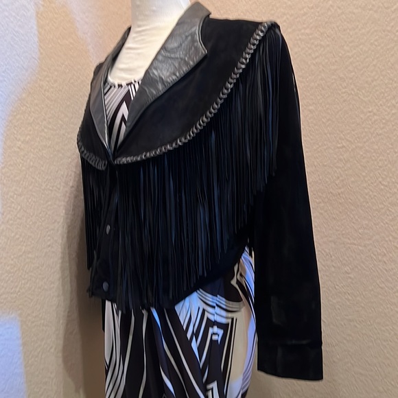 Cache Fringe Suede Leather Bolo Jacket - Picture 4 of 10